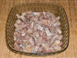 Herring cut into bigger slices