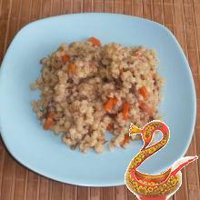Barley porridge with stewed meat