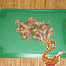 Russian salad of salted herring with apple