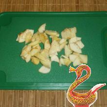 Russian salad of salted herring with apple