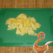 Russian salad of salted herring with apple