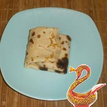 Russian bliny stuffed with meat