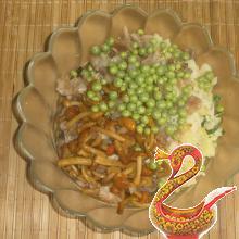 Russian potato salad recipe with herring and mushrooms