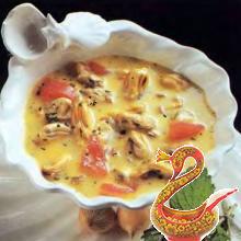 Суп-пюре с морскими моллюсками. 