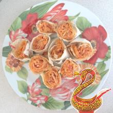Рецепт оригинальной закуски "Оранжевые розочки"