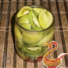 Canned green tomatoes for the winter