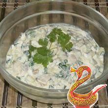 Салат с копченой рыбой