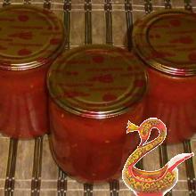 Hot peppers in tomato sauce