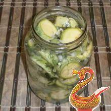 Marinated zucchini with garlic and dill