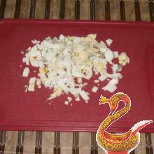 Russian salad fish with rice