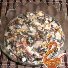 Delicious Russian salad of seaweed