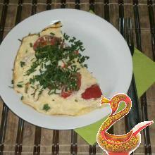 Omelette with tomatoes