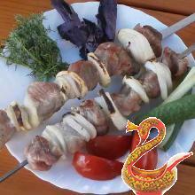 Kebab in red wine