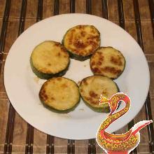 Russian recipe fried zucchini with garlic