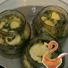 Marinated zucchini with garlic and dill