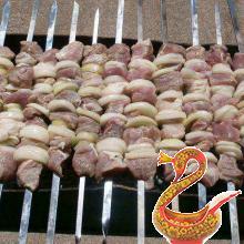 Skewers in white wine