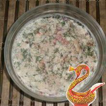 Russian salad fish with rice
