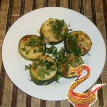 Russian recipe fried zucchini with garlic