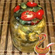Marinated zucchini with garlic and dill