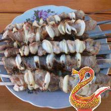 Skewers in white wine