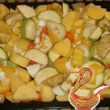 Pork with vegetables in the oven