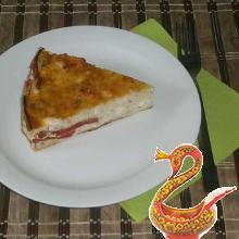 Cottage cheese casserole with tomatoes