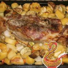 Pork with vegetables in the oven