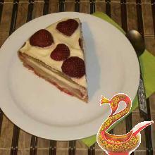 Strawberry cake with whipped cream
