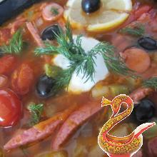 Russian soup Meat solyanka